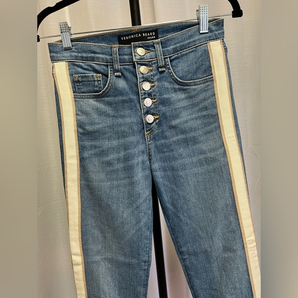 Veronica Beard Debbie 10” skinny tuxedo side , raw hem | size 25/0 - Picture 3 of 9